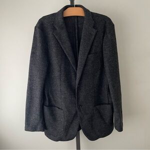 Uniqlo Wool Blend Blazer Suit Jacket Charcoal Grey Size XL Womens